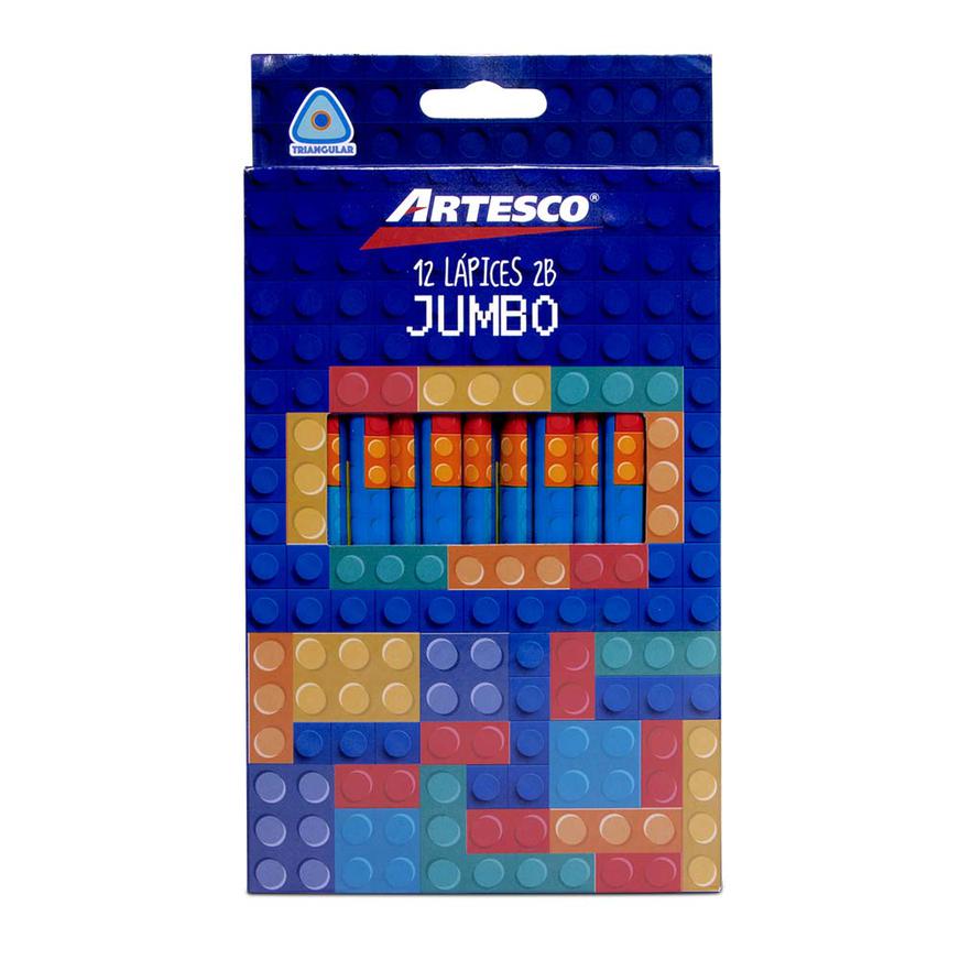 LÁPIZ ARTESCO GRAFITO 2B JUMBO CAJA X 12 UND - El Mundo De Los Utiles